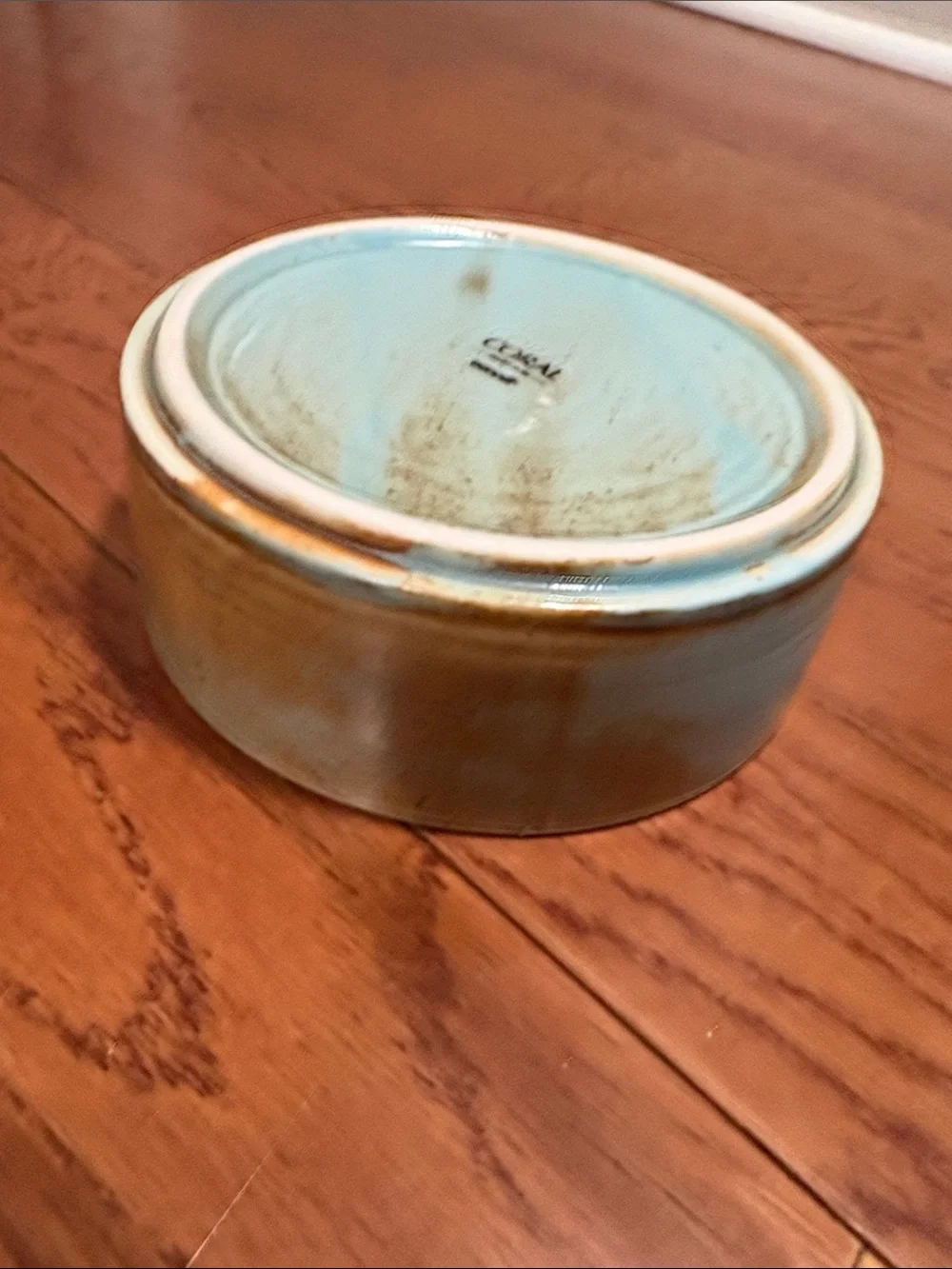 Bonna Coral Series 13cm Light Blue Bowl with Brown Swirls